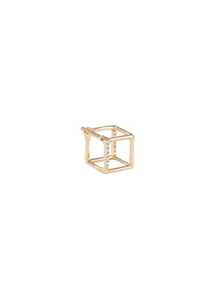 Main View - Click To Enlarge - SHIHARA - 'Square' diamond 18k yellow gold cube single earring – 7mm