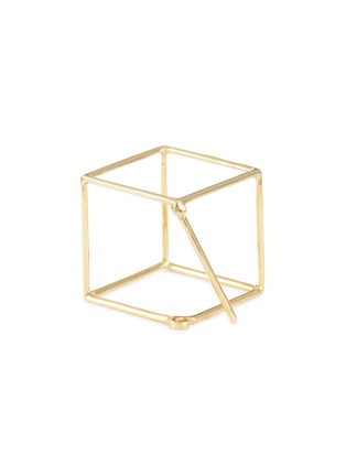 Detail View - Click To Enlarge - SHIHARA - 'Square' 18 yellow gold cube single earring – 15mm