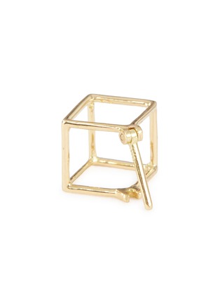 Detail View - Click To Enlarge - SHIHARA - 'Square' 18k yellow gold cube single earring – 7mm