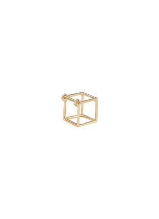 Main View - Click To Enlarge - SHIHARA - 'Square' 18k yellow gold cube single earring – 7mm