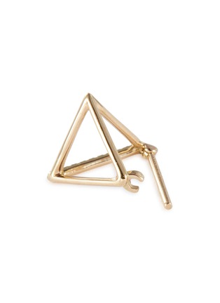 Detail View - Click To Enlarge - SHIHARA - 'Triangle' diamond 18k yellow gold pyramid single earring – 10mm