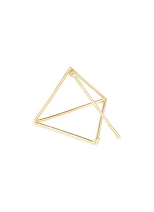 Detail View - Click To Enlarge - SHIHARA - 'Triangle' 18k yellow gold pyramid single earring – 25mm