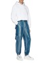 Figure View - Click To Enlarge - FENG CHEN WANG - Metallic cargo jogging pants