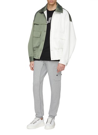 Figure View - Click To Enlarge - FENG CHEN WANG - Colourblock oversized bomber jacket