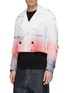 Detail View - Click To Enlarge - FENG CHEN WANG - Detachable hem gradient colourblock double breasted parka