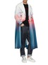 Figure View - Click To Enlarge - FENG CHEN WANG - Detachable hem gradient colourblock double breasted parka