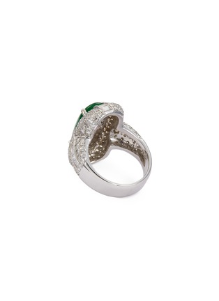 Figure View - Click To Enlarge - LC COLLECTION JEWELLERY - Diamond jade 18k white gold ring