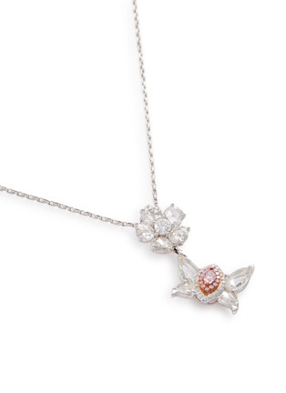 Figure View - Click To Enlarge - LC COLLECTION JEWELLERY - Diamond 18k gold butterfly floral pendant necklace