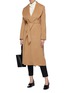 Figure View - Click To Enlarge - ALEX EAGLE - Shawl lapel belted baby camel hair melton wrap coat