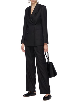 Figure View - Click To Enlarge - ALEX EAGLE - Pleated wool-silk suiting pants