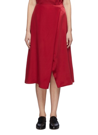 Main View - Click To Enlarge - ALEX EAGLE - Asymmetric panel silk satin skirt