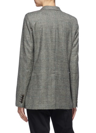 Back View - Click To Enlarge - ALEX EAGLE - Peaked lapel wool-cashmere houndsooth check plaid blazer