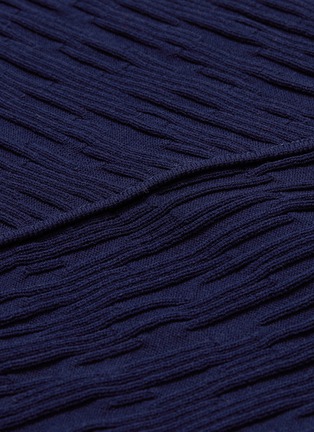 - COMME MOI - Asymmetric hem panelled rib knit dress