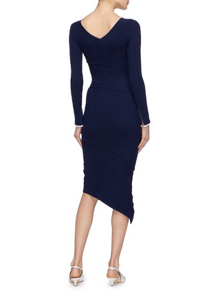 Back View - Click To Enlarge - COMME MOI - Asymmetric hem panelled rib knit dress