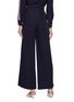 Back View - Click To Enlarge - COMME MOI - Stripe outseam button twill wide leg pants