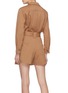 Back View - Click To Enlarge - COMME MOI - Belted chest pocket garbadine rompers