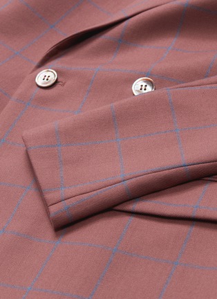  - COMME MOI - Windowpane check double breasted sheep wool blazer
