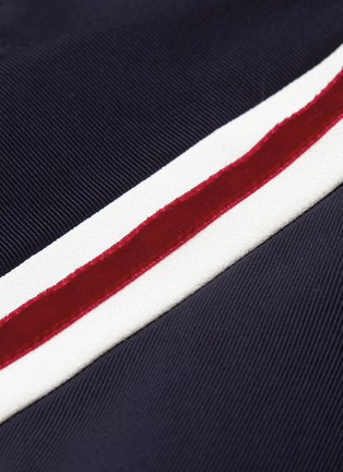  - COMME MOI - Chest pocket velvet stripe sleeve twill shirt