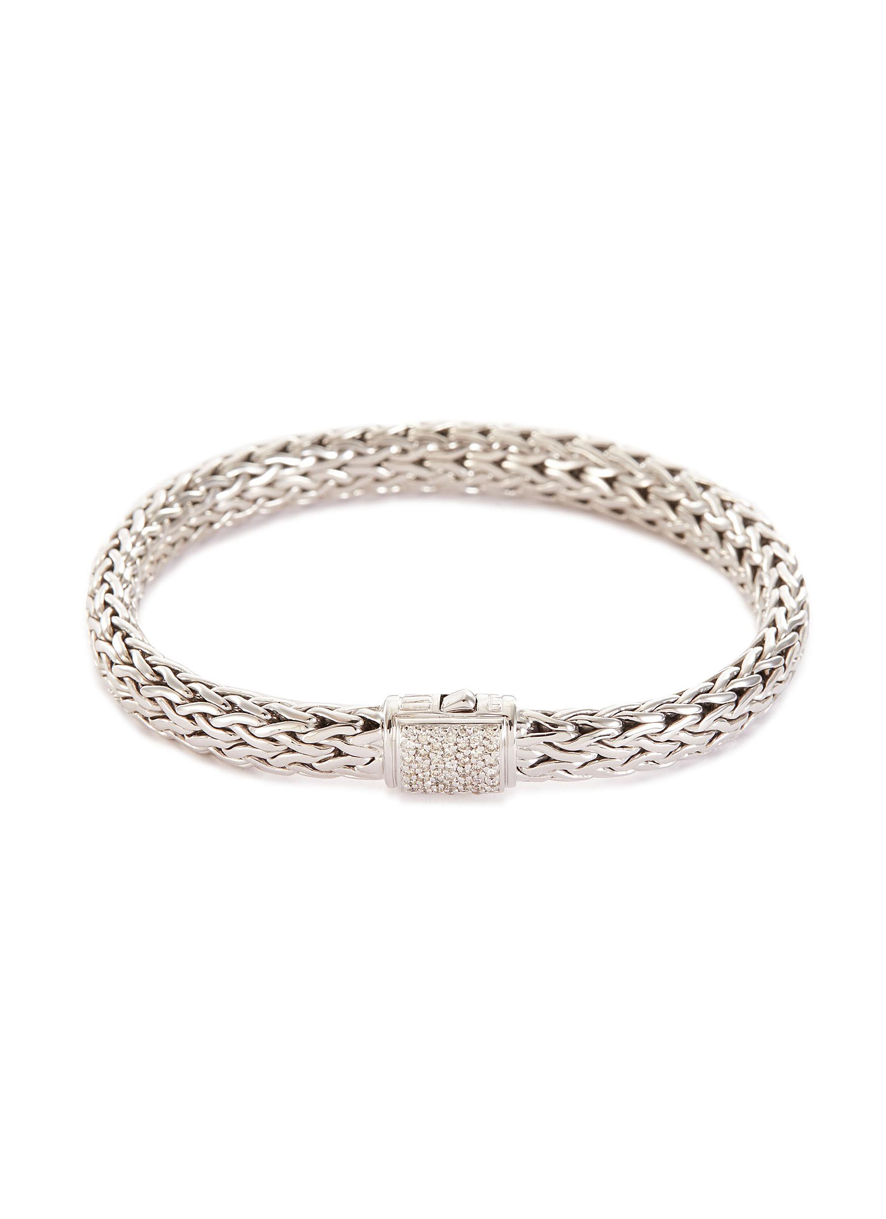 ’Classic Chain’ diamond silver medium bracelet