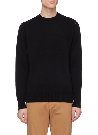 Main View - Click To Enlarge - RAG & BONE - 'Haldon' contrast topstitching cashmere sweater