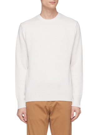 Main View - Click To Enlarge - RAG & BONE - 'Haldon' contrast topstitching cashmere sweater