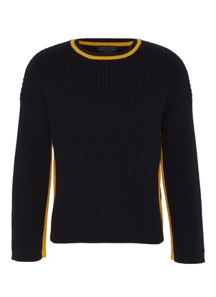 Main View - Click To Enlarge - CHARLIE MAY X ACHILLES ION GABRIEL - Stripe outseam rib knit unisex sweater