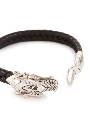 Detail View - Click To Enlarge - JOHN HARDY - 'Legends Naga' sapphire silver leather bracelet