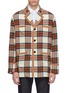 Main View - Click To Enlarge - GUCCI - Belted tartan plaid wool blazer