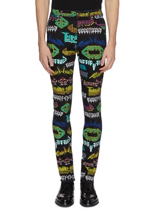 Main View - Click To Enlarge - GUCCI - Mix logo print skinny jeans