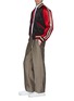 Figure View - Click To Enlarge - GUCCI - Reversible logo stripe sleeve colourblock quilted bomber jacket
