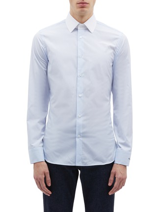 Main View - Click To Enlarge - GUCCI - Contrast collar stripe shirt