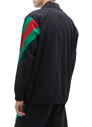 Back View - Click To Enlarge - GUCCI - Web stripe panther appliqué track jacket