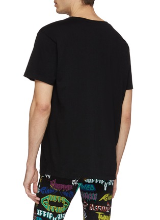Back View - Click To Enlarge - GUCCI - Metal logo print oversized T-shirt