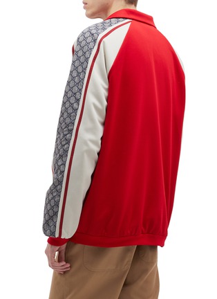 Back View - Click To Enlarge - GUCCI - GG logo stripe sleeve colourblock track jacket