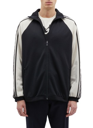 Main View - Click To Enlarge - GUCCI - GG logo panel sleeve colourblock oversized track jacket
