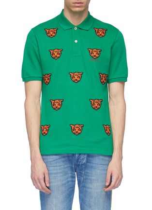 Main View - Click To Enlarge - GUCCI - Tiger embroidered polo shirt