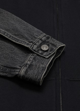  - BALENCIAGA - 'Twinset' denim vest and patchwork zip hoodie
