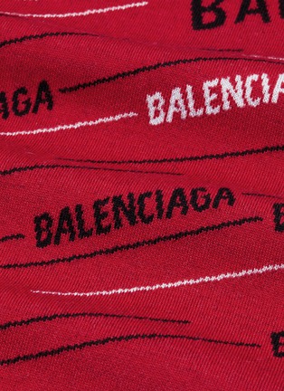  - BALENCIAGA - Logo stripe jacquard virgin wool blend sweater