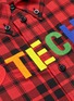  - BALENCIAGA - 'I Love Techno' slogan embroidered tartan plaid shirt