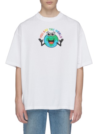 Main View - Click To Enlarge - BALENCIAGA - 'We Love World' slogan graphic print T-shirt