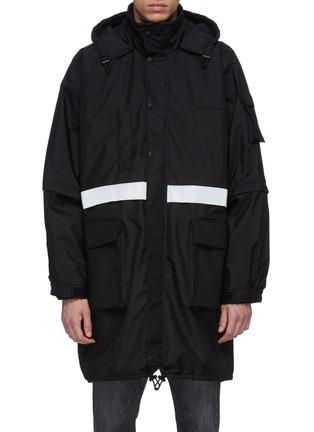Main View - Click To Enlarge - BALENCIAGA - Reflective trim water-repellent padded hooded parka
