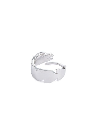 Figure View - Click To Enlarge - HEFANG - 'Quill' cubic zirconia silver open ring