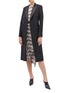 Figure View - Click To Enlarge - VICTORIA BECKHAM - Peaked lapel double breasted oversized tuxedo coat