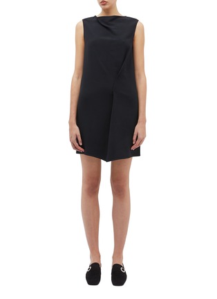Main View - Click To Enlarge - VICTORIA BECKHAM - Folded drape front cady mini dress
