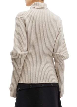 Back View - Click To Enlarge - VICTORIA BECKHAM - Folded sleeve wool rib knit sweater