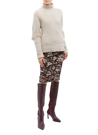 Figure View - Click To Enlarge - VICTORIA BECKHAM - Camouflage jacquard knit skirt