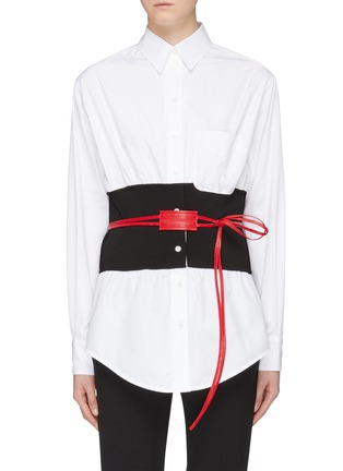 Main View - Click To Enlarge - VICTORIA BECKHAM - Belted waist panel shirt