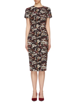 Main View - Click To Enlarge - VICTORIA BECKHAM - Camouflage jacquard T-shirt dress
