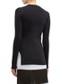 Back View - Click To Enlarge - VICTORIA BECKHAM - Curved hem knit long sleeve top