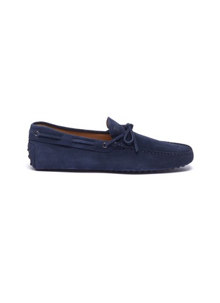 Main View - Click To Enlarge - TOD’S - 'Gommino' tie suede driving shoes